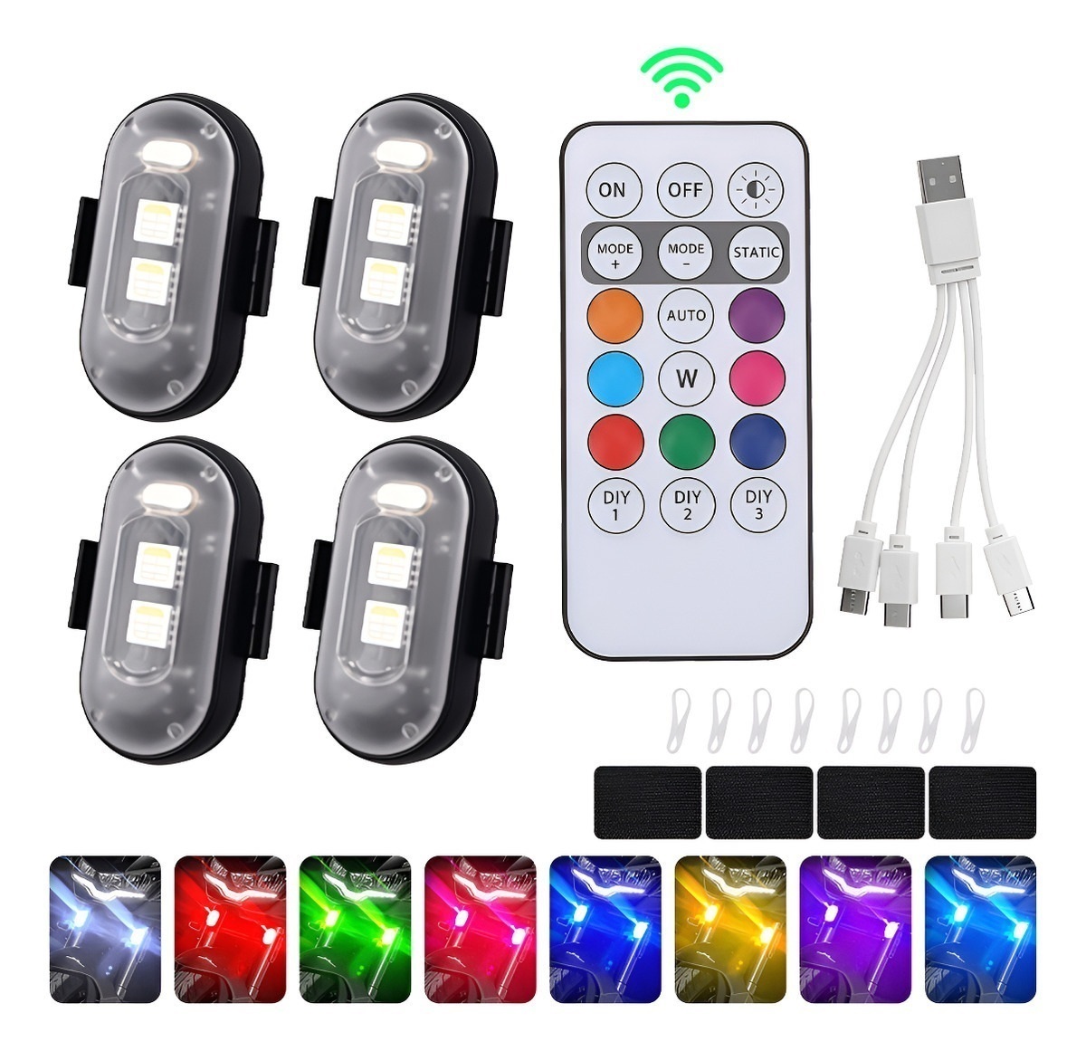 4개 LED 스트로브 라이트, 리모컨 포함, 8가지 색 - Drone Led Light 리뷰 및 가격